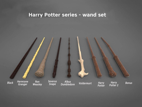 Harry Potter Series Wand Set STL 3D Print Files 3D Принт Модель