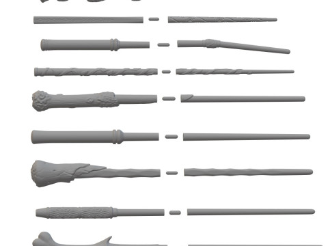 Harry Potter Series Wand Set STL 3D Print Files 3D Принт Модель
