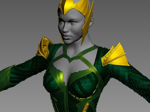 Mera Aquaman Full Body Armor STL 3D Print Files 3D Baskı Modeli