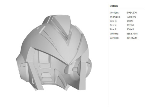 Megaman X Helmet STL 3D Print Files 3Dプリントモデル