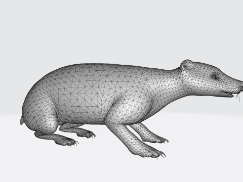 Honey Badger Animal Sculpture Ready to Print 3D Model