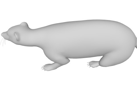 Honey Badger Animal Sculpture Ready to Print 3D Model