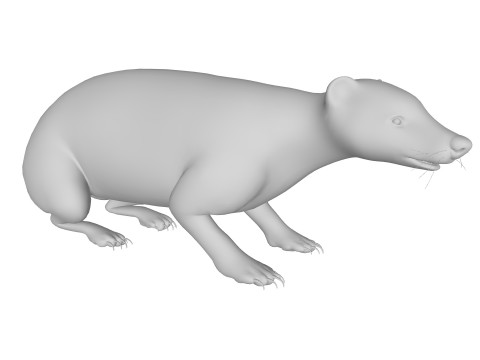 Honey Badger Animal Sculpture Ready to Print 3D Model