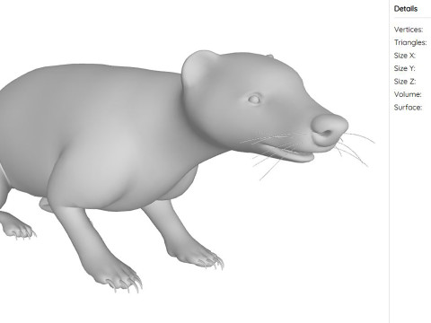 Honey Badger Animal Sculpture Ready to Print 3D Model