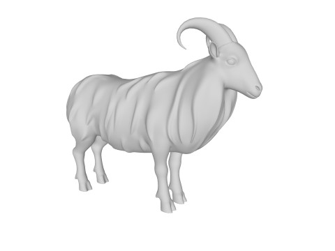 Himalayan Mountain Goat Sculpture Ready to Print 3Dモデル