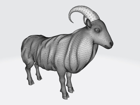 Himalayan Mountain Goat Sculpture Ready to Print 3Dモデル