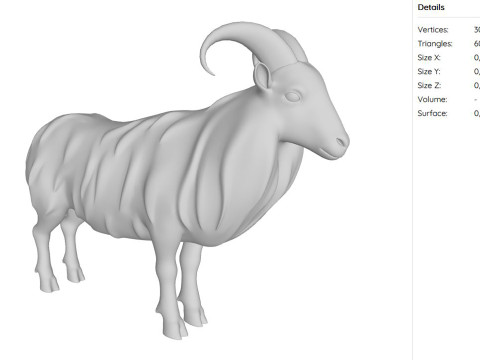 Himalayan Mountain Goat Sculpture Ready to Print 3Dモデル