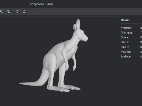 Kangaroo Ready to Print 3D Model