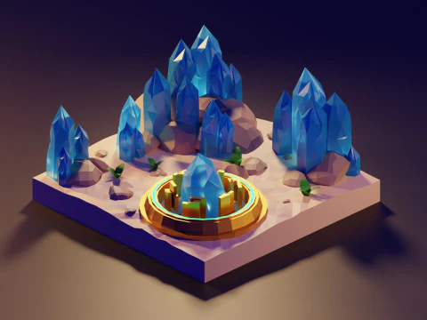 D&eacute;sert de cristal Modèle 3D