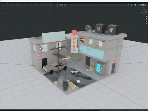 Cyberpunk City Modello 3D