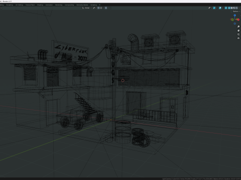 Cyberpunk City Modello 3D