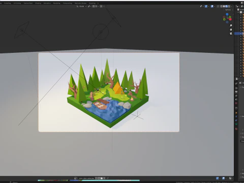 Forest and Lake 3D Model