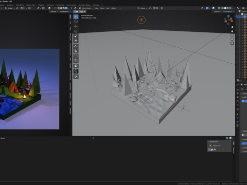 Forest and Lake Night 3D 모델