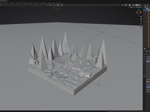 Forest and Lake Night 3D 모델