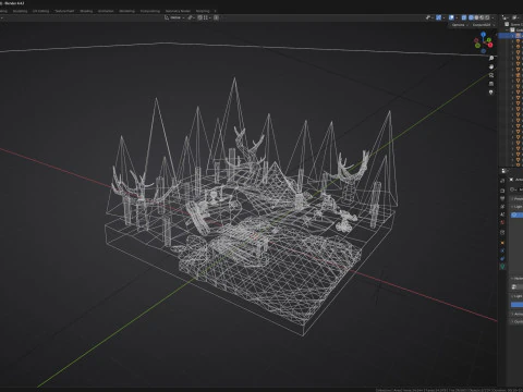 Forest and Lake Night 3D Model