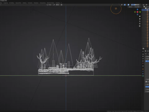 Forest and Lake Night 3D Model