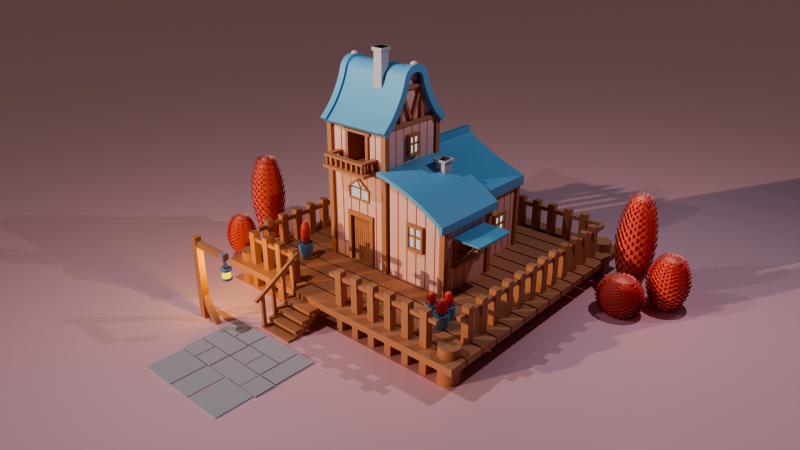 Mini house 3Dモデル .c4d .max .obj .3ds .fbx .stl .blend 