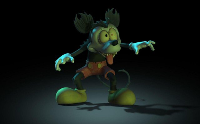 Mickey Mouse Zombie 3D STL 3D-printmodel .c4d .max .obj .3ds .fbx .stl .blend 