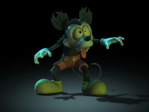 Mickey Mouse Zombie 3D STL Model Cetak 3D