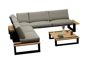 Set Sofa Sudut Luar Ruangan Seni Taman Model 3D