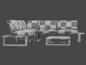 Set Sofa Sudut Luar Ruangan Seni Taman Model 3D