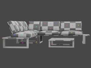 Outdoor Corner Sofa Set Garden Art 3D Model