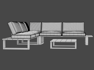 Set Sofa Sudut Luar Ruangan Seni Taman Model 3D