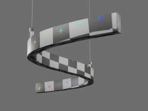 Snake oak chandelier 3D Модель