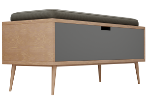 Williams Upholstered Wood Drawer Storage Bench 3D मॉडल