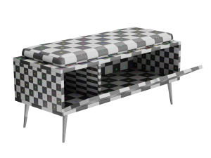 Williams Upholstered Wood Drawer Storage Bench 3D मॉडल