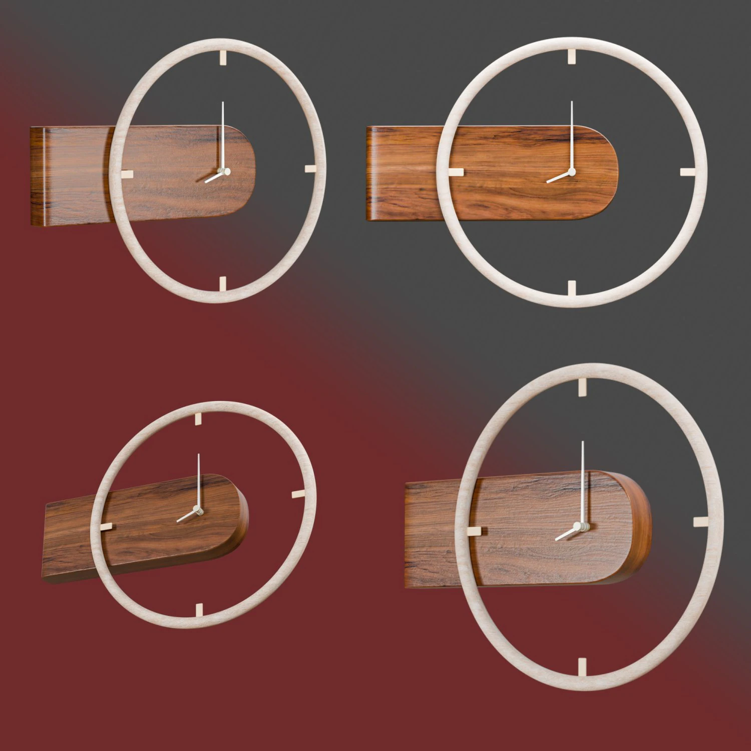 Diy clock wall 3D Model .c4d .max .obj .3ds .fbx .stl .blend 