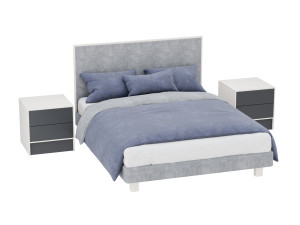 Queen bed 3D 模型