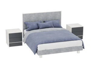 Queen bed 3D Model