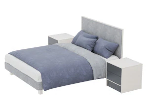 Queen bed 3D Model