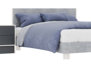 Queen bed 3D 模型