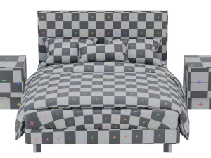 Queen bed 3D Model