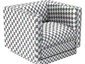 Tufted Accent Armchair 3D Model