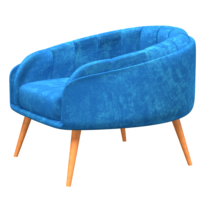 Velvet chair 3D Model .c4d .max .obj .3ds .fbx .stl .blend 