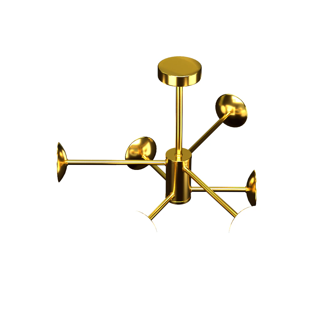 Gold Lamp 3D Model .c4d .max .obj .3ds .fbx .stl .blend 