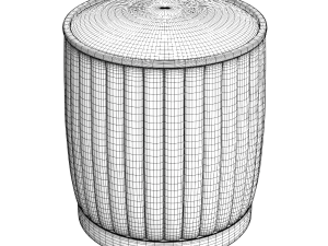 YOBBY Round Fabric Ottoman 3D 模型