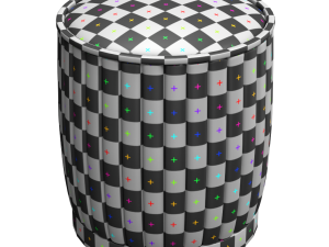 YOBBY Round Fabric Ottoman 3D 模型