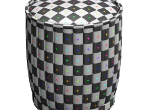 YOBBY Round Fabric Ottoman 3D Model