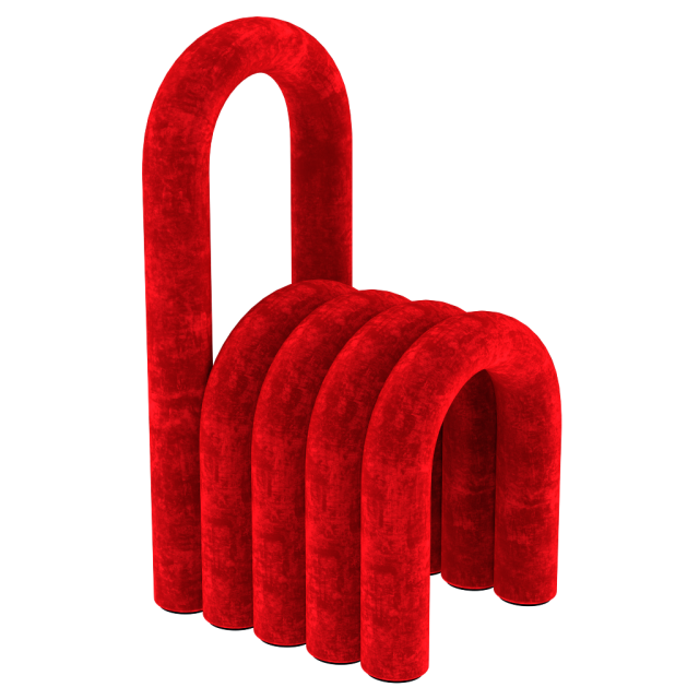 Shaped Pipe Chair 3D Model .c4d .max .obj .3ds .fbx .stl .blend 