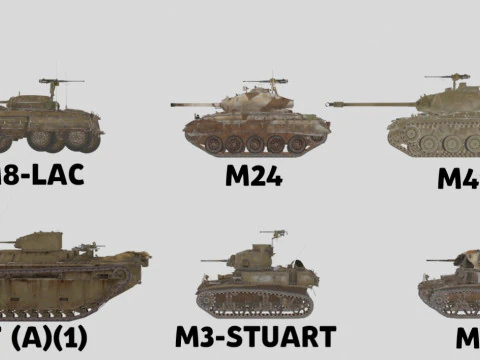 第二次世界大戦戦車パック 3Dモデル