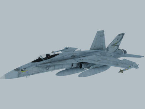 FA-18A Hornet OBJ 3D मॉडल