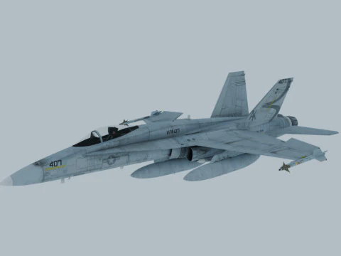 FA-18A Hornet OBJ Modelo 3D
