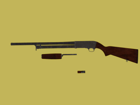 Ithaca 37 shotgun 3D Model
