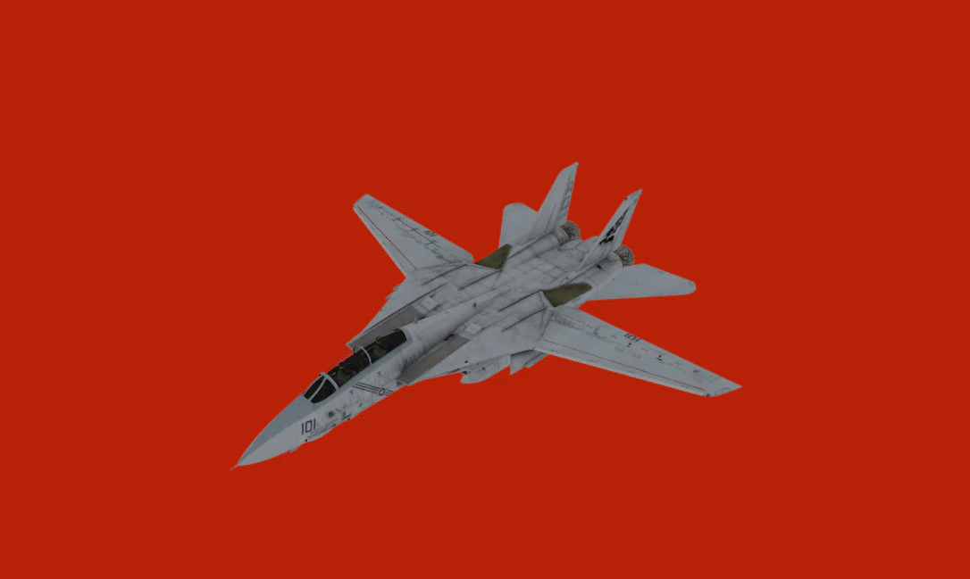 Fighter jet F-14 3D Model .c4d .max .obj .3ds .fbx .stl .blend