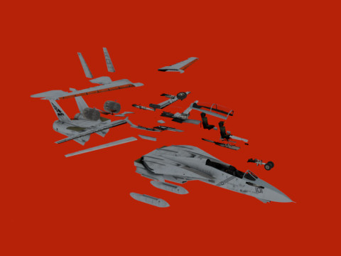 Fighter jet F-14 3D मॉडल