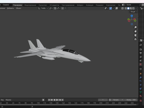 Fighter jet F-14 3D मॉडल